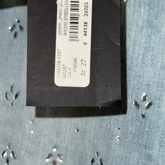 PAIGE Light Blue Cropped Jeans with Embellishments - Picture 2 of 9